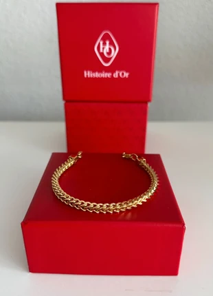 bracelet maille anglaise américaine original vintage tendance doré en acier inoxydable or neuf, brand: histoire d'or, condition: Very good, €17.00, €18.55 includes Buyer Protection Pro