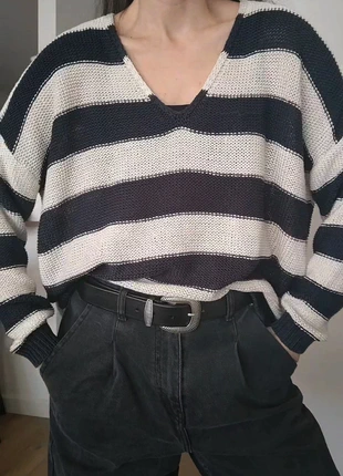 H&M - Oversized jumper with blue and white stripes, marque: H&M, état: Très bon état, taille: M / 38 / 10, 3,50 €, 4,38 € Protection acheteurs incluse