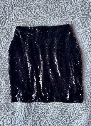 Missguided zwarte pailletten mini rok, marque: Missguided, état: Très bon état, taille: S / 36 / 8, 5,00 €, 5,95 € Protection acheteurs incluse