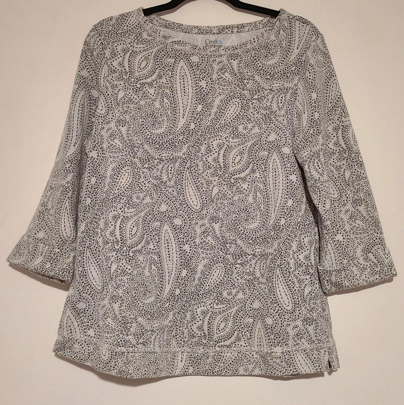 Croft & Barrow Paisley Pattern 3/4 Sleeve Size Small S 1