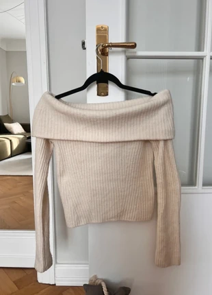 Schulterfreier Wollpullover in weiß/creme, Cardigan, langarm, Figurbetont, XS von H&M, marque: H&M, état: Très bon état, taille: XS / 34 / 6, 10,00 €, 11,20 € Protection acheteurs incluse