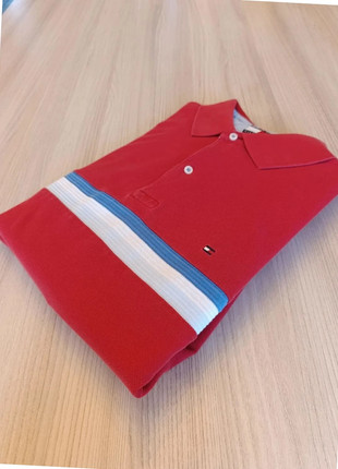 Polo Tommy Hilfiger rouge vintage rayé manches courtes XL pp19, marque: Tommy Hilfiger, état: Très bon état, taille: XL, 17,00 €, 18,55 € Protection acheteurs incluse
