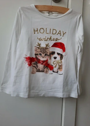 Longsleeve Kerst 🎅- H&M - maat 98/104 , marque: H&M, état: Très bon état, taille: 4 ans / 104 cm, 2,50 €, 3,33 € Protection acheteurs incluse
