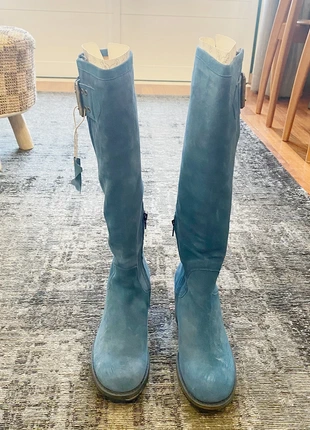 Bota alta Biker Free Lance em camurça azul petróleo 37, marca: FREE LANCE, estado: Novo sem etiquetas, tamanho: 37, €150.00, €158.20 inclui Proteção do Comprador