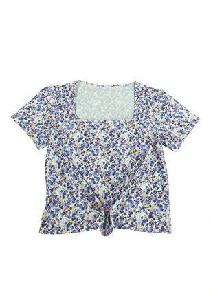 T-shirt fleuri avec encolure carrée d’Italie - Taille XL, marca: Tendance, estado: Muy bueno, tamaño: XL / 42 / 14, 5,00 €, 5,95 € Protección al comprador incluida