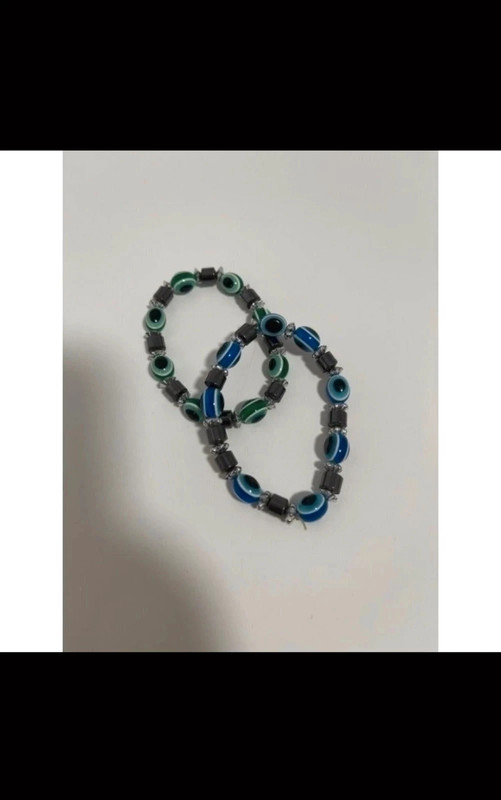 Green and blue evil eye bracelet 2