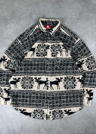 Chemise polaire à manches longues motifs élans et flocons de neige, brand: True Grit, condition: Good, size: XL, €10.00, €11.20 includes Buyer Protection Pro