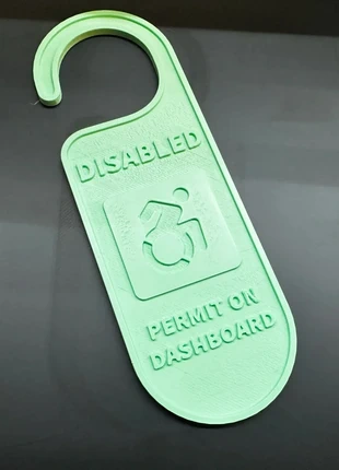 3D printed Disabled Driver Tag Rear View Mirror hanger, brand: disabled, condition: Very good, £8.00, £9.10 includes Buyer Protection