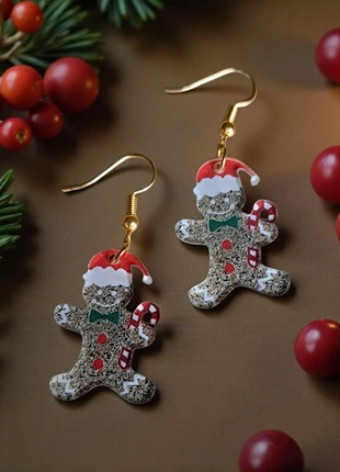 Boucles d'oreilles pain d'épice de noel pailletée, marque: sans marque, état: Neuf avec étiquette, 3,00 €, 3,85 € Protection acheteurs incluse