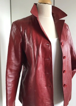 E M A C Emac leren blazer kolbert colbert jasje maat XXL, merk: e m a c, staat: Heel goed, maat: XXL / 44 / 16, € 45,00, € 47,95 inclusief Kopersbescherming