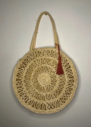 Sac rond en fibres naturelles - style bohème chic, état: Neuf sans étiquette, 8,00 €, 9,10 € Protection acheteurs incluse