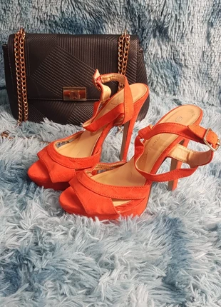 Atmosphere Women Orange Platfrom Strappy Heels – UK 4, brand: Atmosphere, condition: Good, size: 4, £6.99, £8.04 includes Buyer Protection