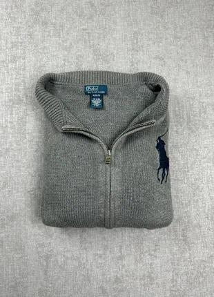 Pull Ralph Lauren à zip gris logo bleu marine taille XL, marca: Ralph Lauren, estado: Muito bom, tamanho: XL, €35.00, €37.45 inclui Proteção do Comprador Pro