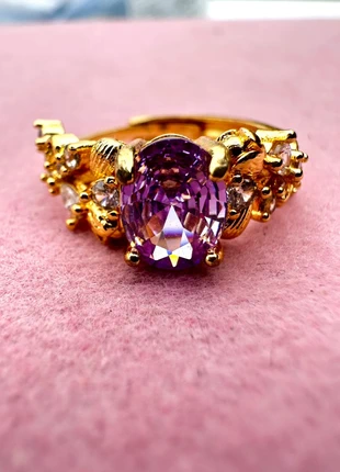 Bague dorée pierre violette ovale et strass brillants, marca: Savoir Joaillerie, estado: Muito bom, tamanho: Ajustável, €22.25, €24.06 inclui Proteção do Comprador Pro