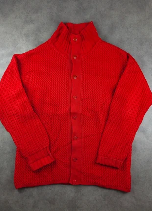 Gilet vintage rouge col montant – maille texturée – boutons ton-sur-ton rétro taille M, marke: Vintage Dressing, zustand: Sehr gut, größe: M / 38 / 10, 25,00 €, 26,95 € inklusive Vinted-Käuferschutz
