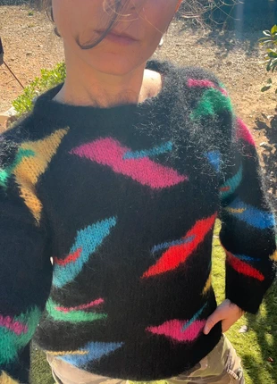 Magnifique pull mohair vintage année 80’, marque: Manhattan, état: Très bon état, taille: S / 36 / 8, 65,00 €, 68,95 € Protection acheteurs incluse