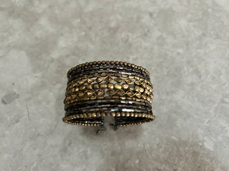 Bracelet Manchette Large en Perles - photo numéro 3