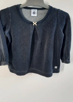 Sweat velours Petit Bateau bleu, marca: Petit Bateau, estado: Bom, tamanho: 18-24 meses / 86 cm, €3.00, €3.85 inclui Proteção do Comprador