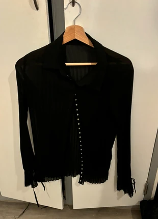 Chemise transparente noire, marque: Inconnu, état: Neuf sans étiquette, taille: S / 36 / 8, 6,00 €, 7,00 € Protection acheteurs incluse