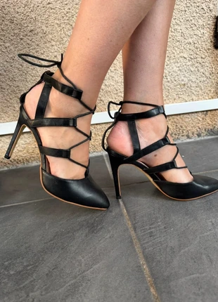 Escarpins noirs à lacets Martina Gabriella talons aiguilles 10 cm Noir Taille 38, marque: Martina Gabriele, état: Très bon état, taille: 38, 8,00 €, 9,10 € Protection acheteurs (Pro) incluse