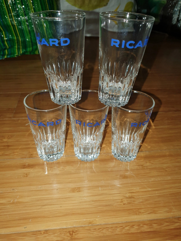 5 verre Ricard collection illimité très rare