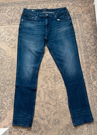 Donkerblauwe Scotch & Soda jeans skim maat 36/34, merk: Scotch & Soda, staat: Heel goed, maat: W36 | FR 46, € 25,00, € 26,95 inclusief Kopersbescherming
