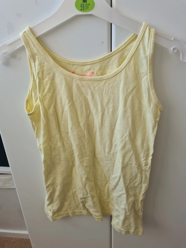 Primark girls yellow vest top size 11 12 years