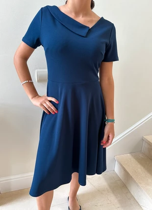 Navy Midi short sleeve dress with collar, marque: Miusol, état: Très bon état, taille: M / 38 / 10, 8,00 €, 9,10 € Protection acheteurs incluse