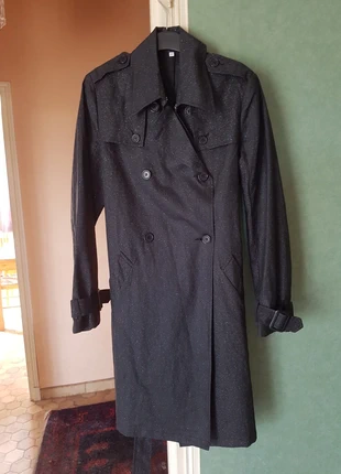 Trench-coat vintage noir Carling, marca: Carling, estado: Muy bueno, tamaño: S / 36 / 8, 13,00 €, 14,35 € Protección al comprador incluida