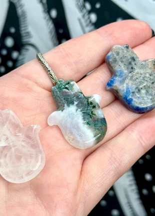 Bundle of 3 Hamsa Hand Crystal Carvings 🪬, brand: Crystal, condition: New with tags, £6.06, £7.06 includes Buyer Protection