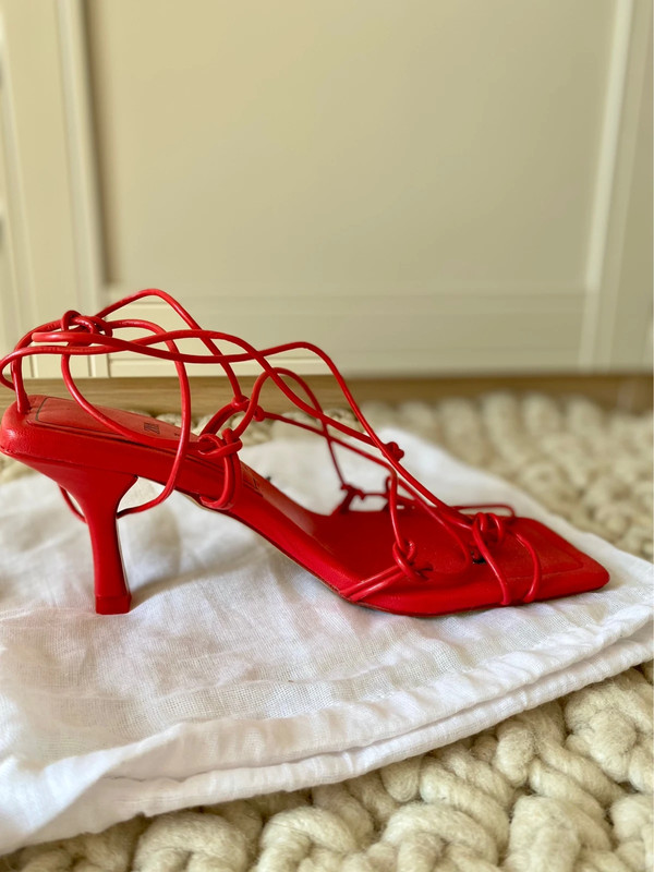 Zara red sales strappy sandals