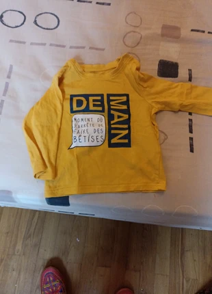 Lot de 2 tee-shirts manches longues 18 mois, marque: Gémo, état: Bon état, taille: 12-18 mois / 80 cm, 1,00 €, 1,75 € Protection acheteurs incluse