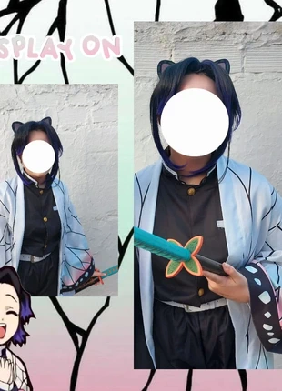 Cosplay Shinobu Kocho, incluye traje, peluca, espada, zapatos y calcetines., marca: Demon Slayer, estado: Muito bom, tamanho: M, €100.00, €105.70 inclui Proteção do Comprador