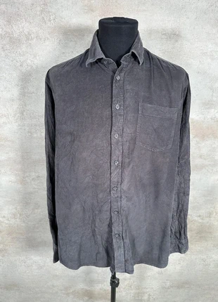 Chemise Vintage En Velours Côtelé / Corduroy Camarge gris sombre col classique taille L, marca: Vintage Dressing, estado: Muito bom, tamanho: L, €13.00, €14.35 inclui Proteção do Comprador Pro