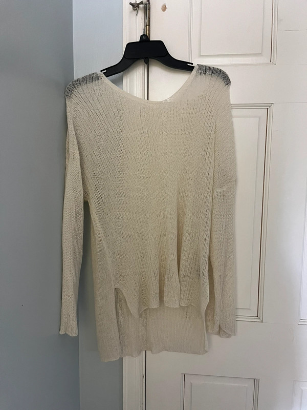 Coastal Cowgirl Beige Sheer Sweater 1