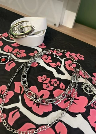 Ceinture blanche vintage Y2K + chaîne style punk goth unisexe 🔥, état: Neuf sans étiquette, taille: 110 cm, 10,20 €, 11,41 € Protection acheteurs (Pro) incluse