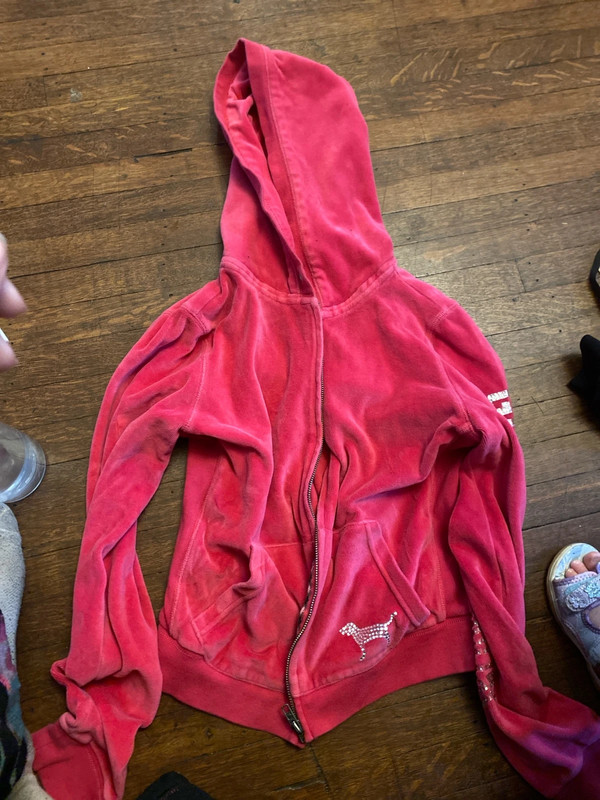 PINK velvet zip up