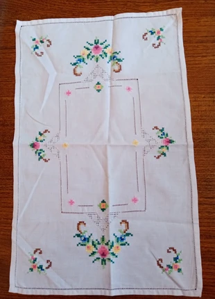 Napperon vintage broderies main coton Made in France, condition: Very good, €8.00, €9.10 includes Buyer Protection