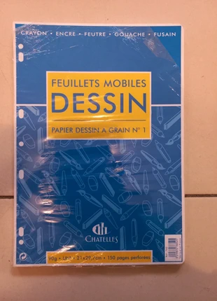 Feuille blanche/papier à dessin à grain, marca: Chatelles, estado: Muy bueno, 1,50 €, 2,28 € Protección al comprador incluida