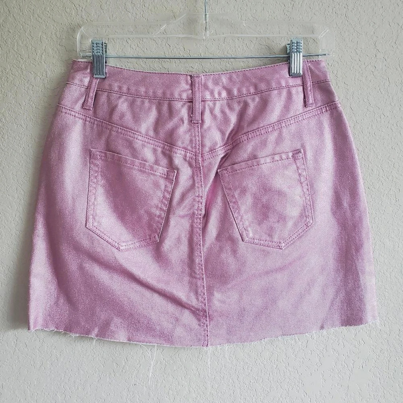 Wild Fable metallic pink denim skirt 2