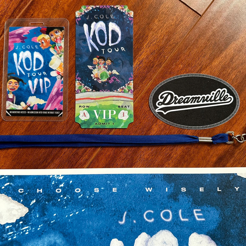 j cole kod tour vip package merch merchandise choose wisely dreamville sticker 4