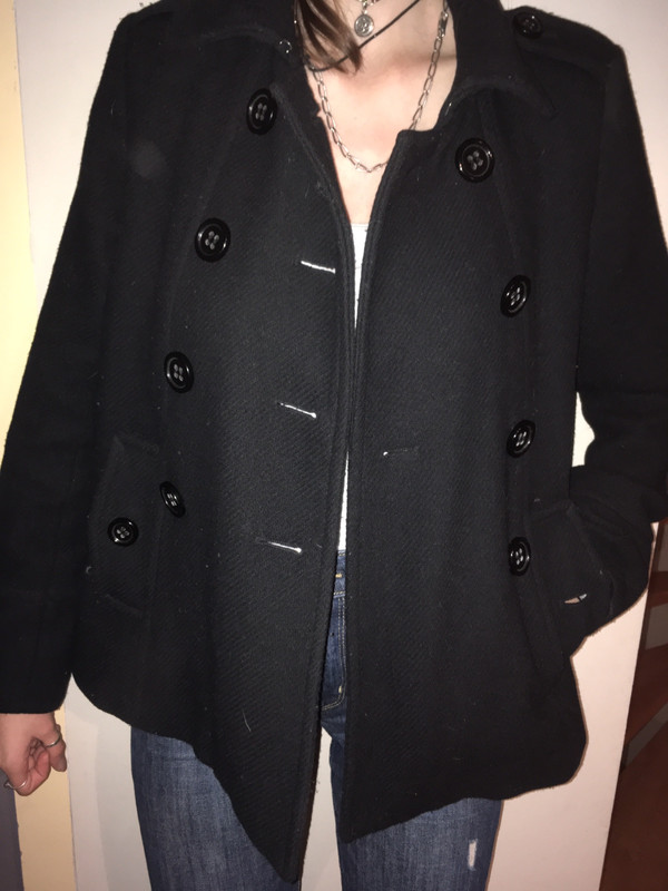 manteau noir epaulette