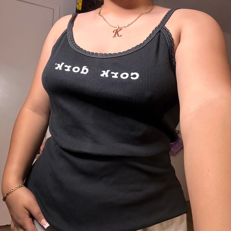 2000s “cork dork” black tank 3