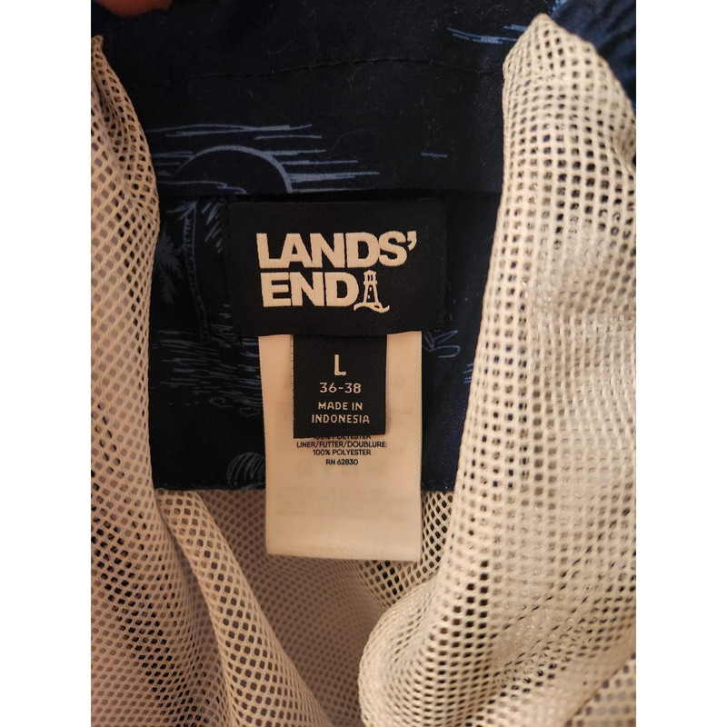 Lands End Mens Blue Island Swim Trunks Size Large 4