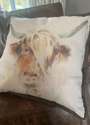 Highland cattle cushion, condition: Very good, size: 45 x 45 cm, £18.00, £19.60 includes Buyer Protection