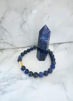 British Colombian Sodalite bracelet with gold screw clasp , brand: AfrikaAyaba, condition: New without tags, £21.99, £23.79 includes Buyer Protection