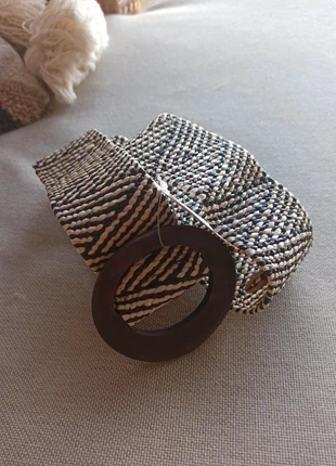 Cinturón rafia hebilla redonda madera, état: Neuf avec étiquette, 5,99 €, 6,99 € Protection acheteurs incluse