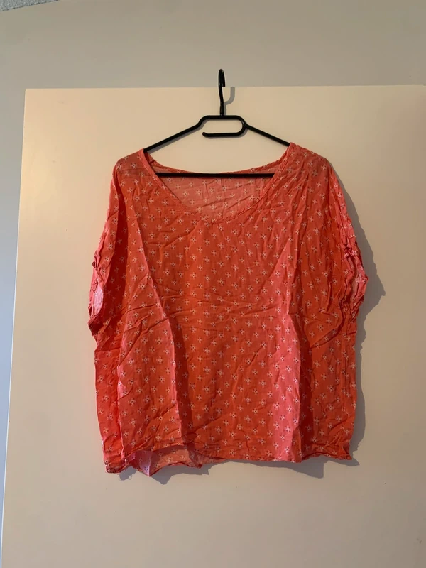 Blouse corail imprimée