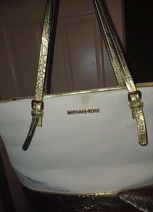 Michael Kors Gold & Canvas Tote Bag, brand: Michael Kors, condition: Good, €9.50, €10.68 includes Buyer Protection