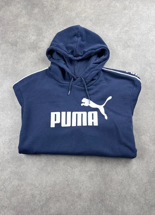 Sweatshirt à capuche Puma taille L homme bleu marine logo tape hoodie - SWE0047, merk: Puma, staat: Heel goed, maat: L, € 14,00, € 15,40 inclusief Kopersbescherming Pro